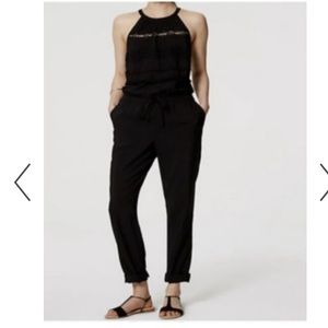 Ann Taylor loft petites XSP black high neck jumpsuit